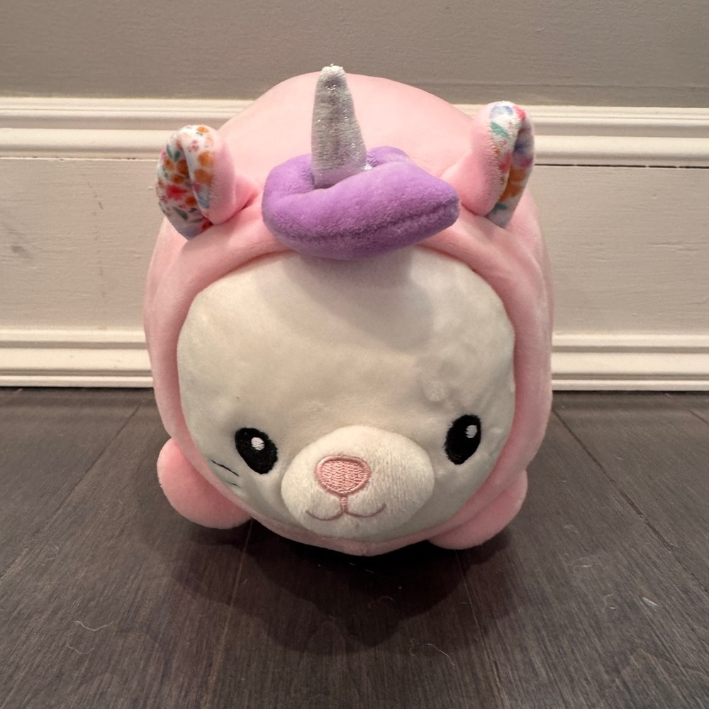 Smoochy Pals Caticorn Cat Unicorn Fluffy Pink and Purple Unicorn Plush Squishy